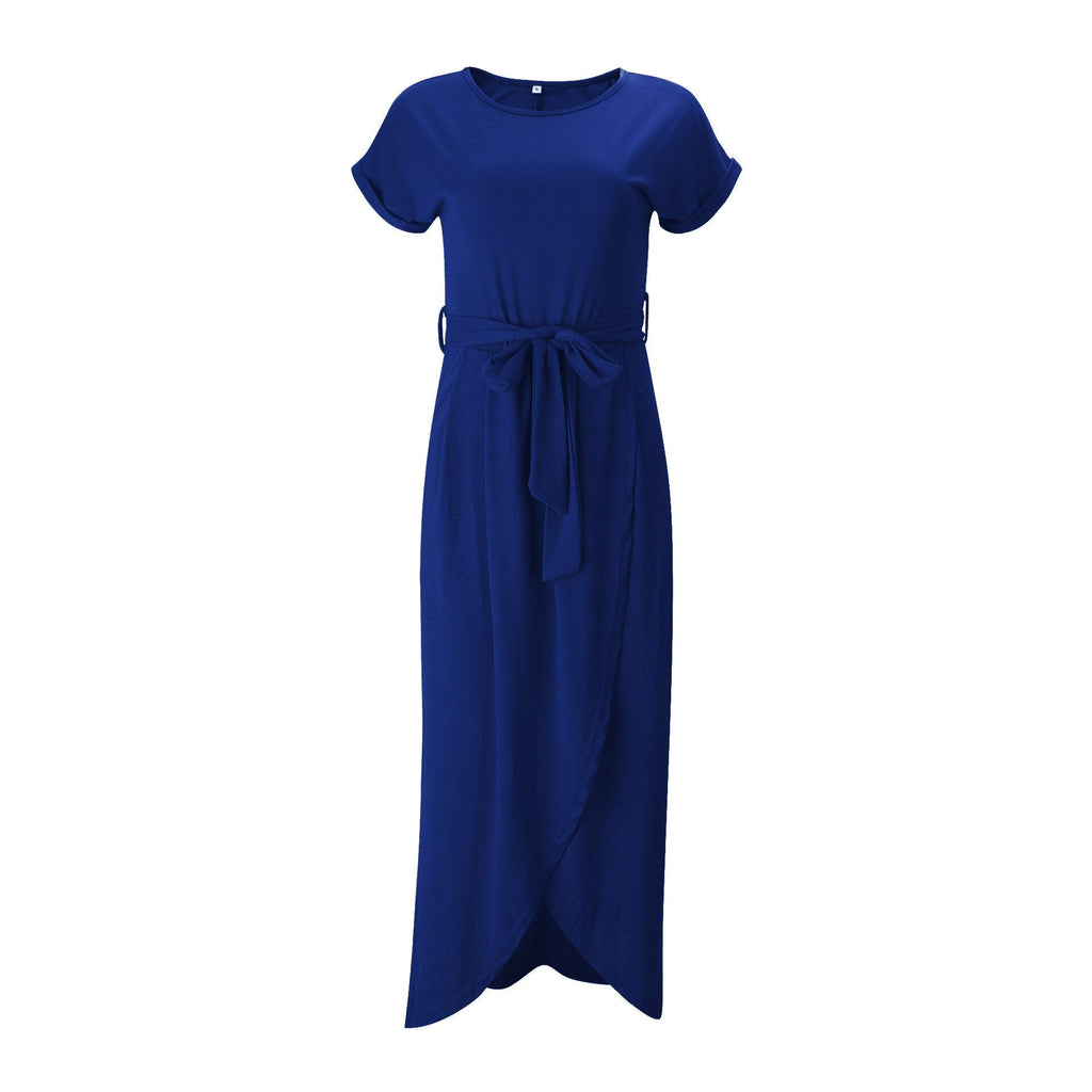 Short Sleeve Round Neck Maxi Dress