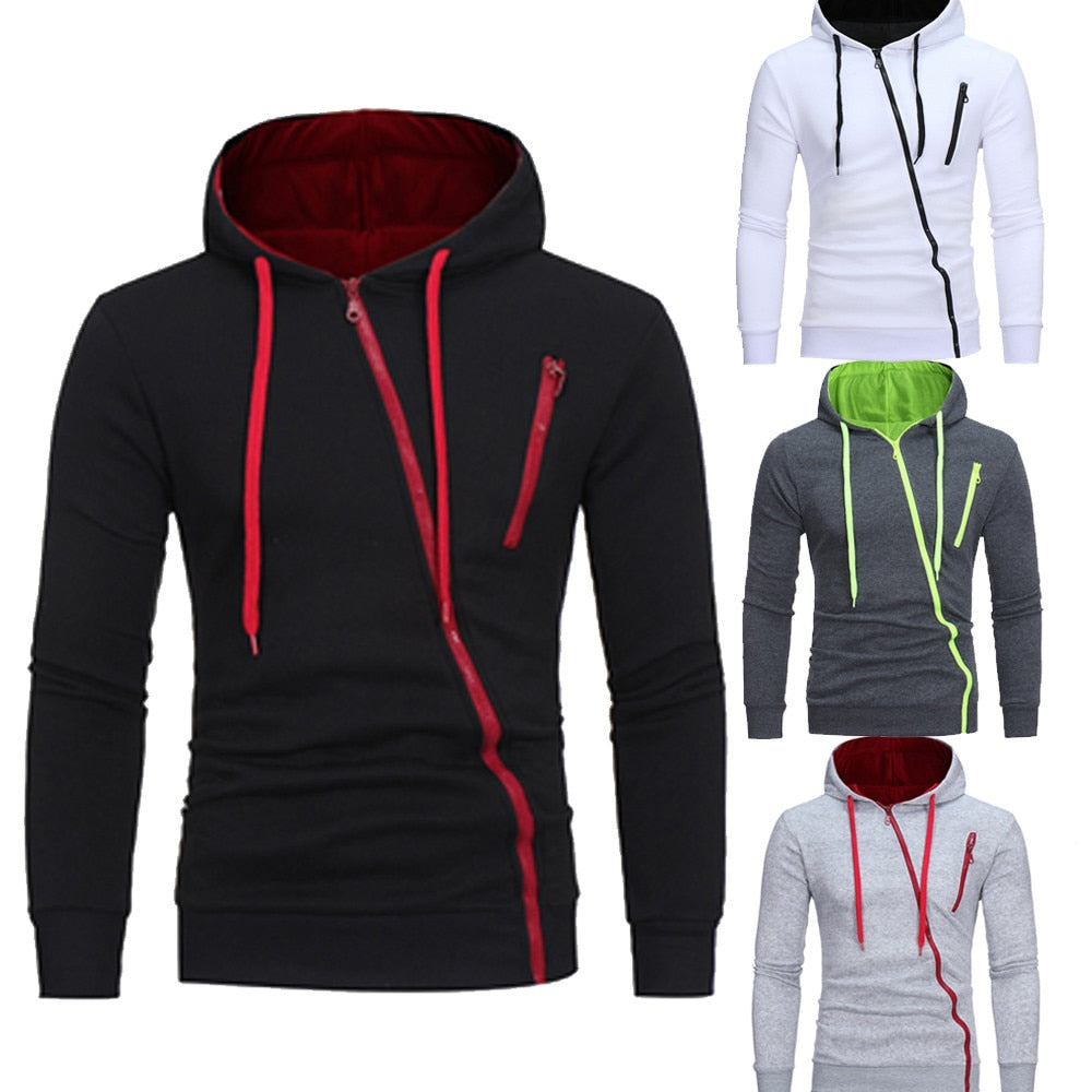 Oblique Zippers Men Tracksuit