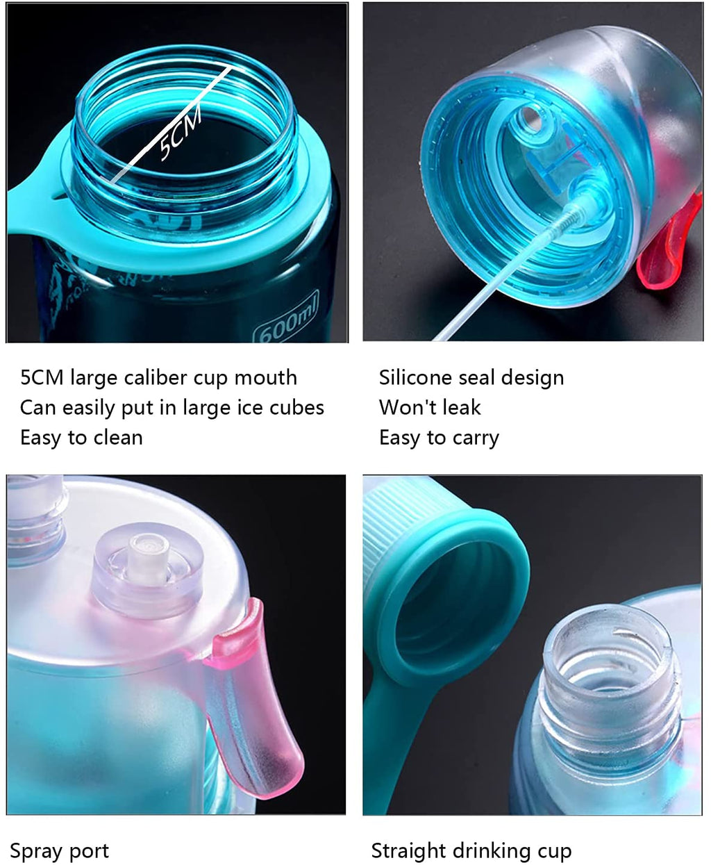 Water bottle with atomizer