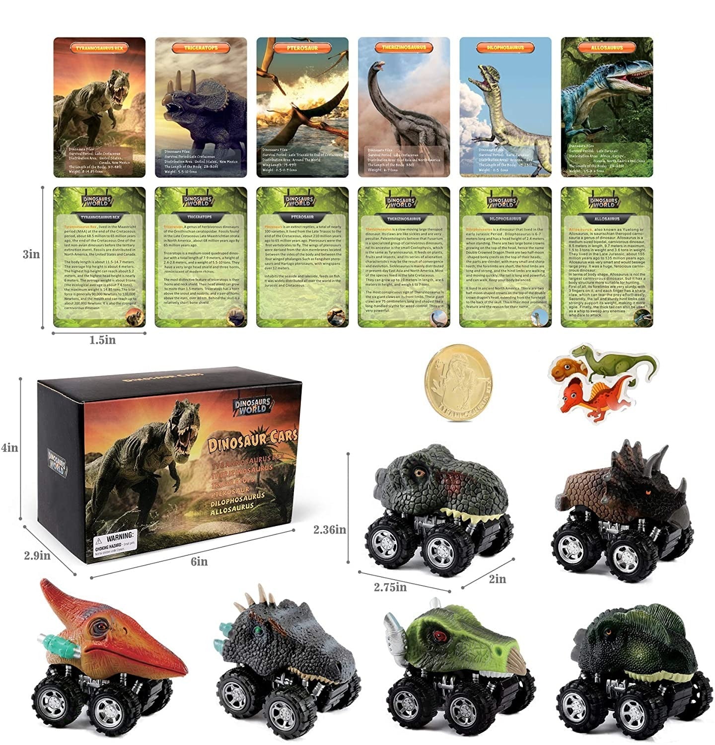 Pull Back Dinosaur Mini Car