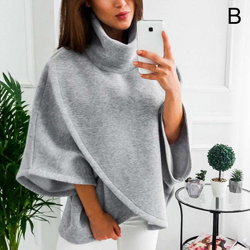 Asymmetrical turtleneck