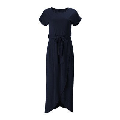 Short Sleeve Round Neck Maxi Dress