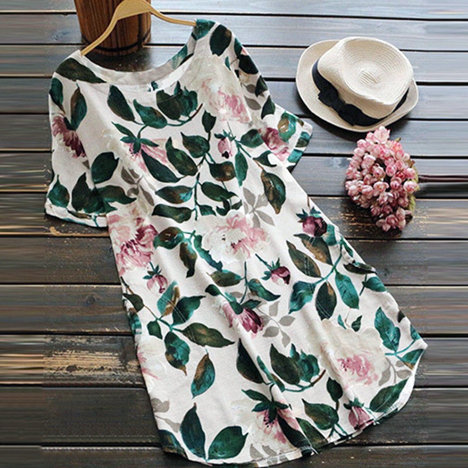 Floral Printed Short Sleeve Dress