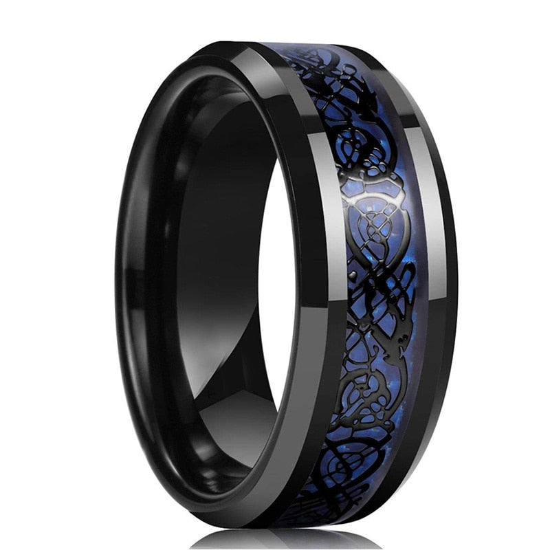 Carbon Fiber Celtic Dragon Ring