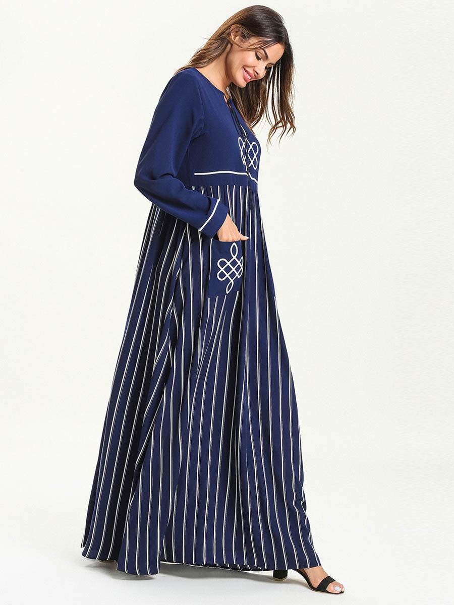 Kaftan Maxi Dress With Long Sleeves