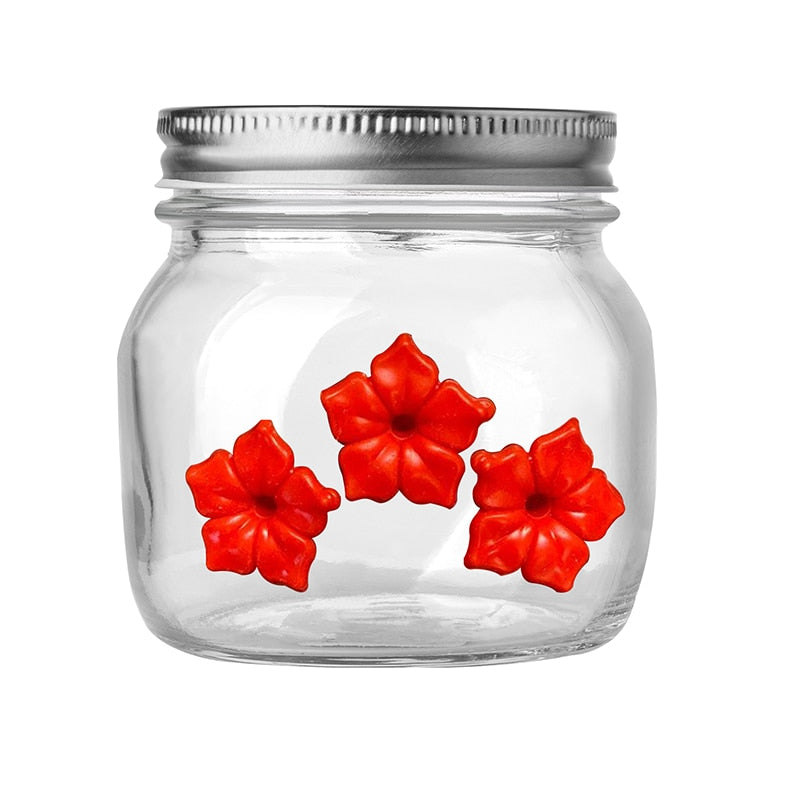 Hummingbird feeder with portal flower