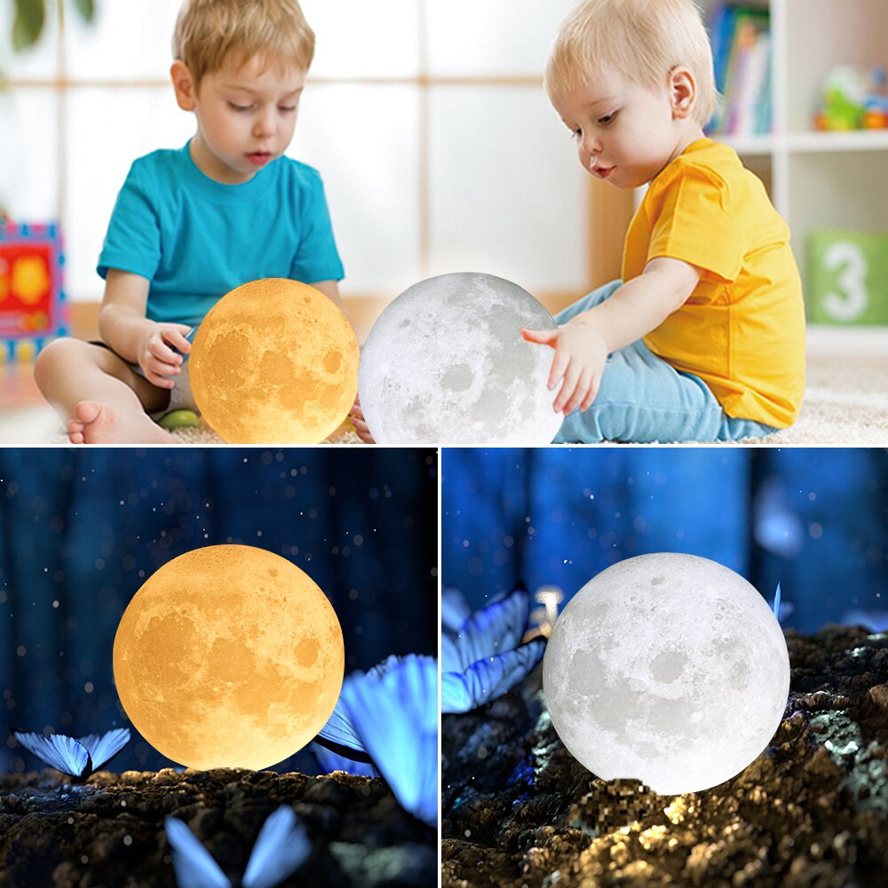 3D moon lamp with text