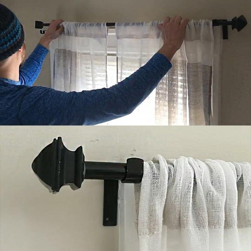 No Drill Curtain Rod Brackets