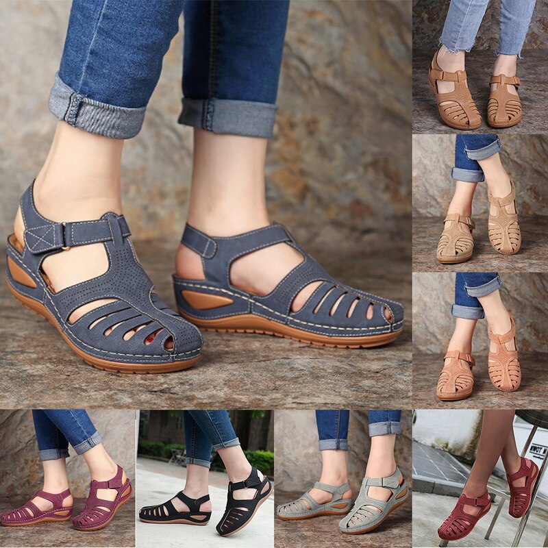 Leather Retro Orthopedic Sandals