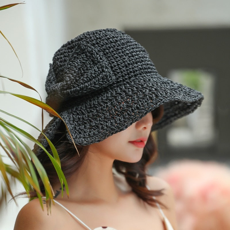 Wide brim straw hat