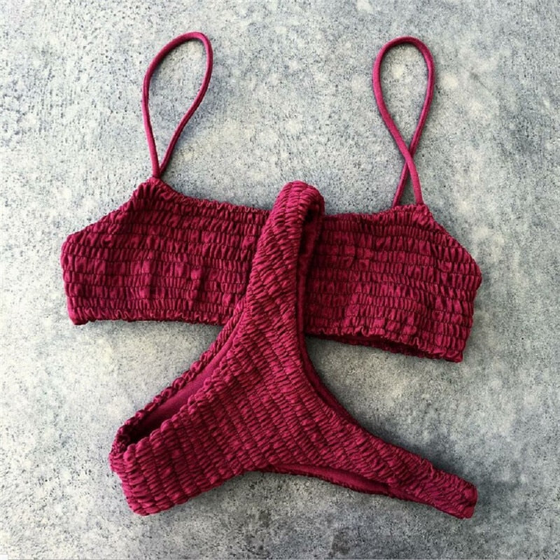 Bikini set with pleats