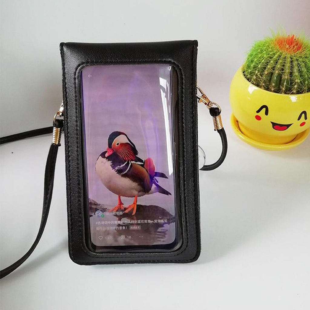 Crossbody-telefonlommebok med berøringsskjerm
