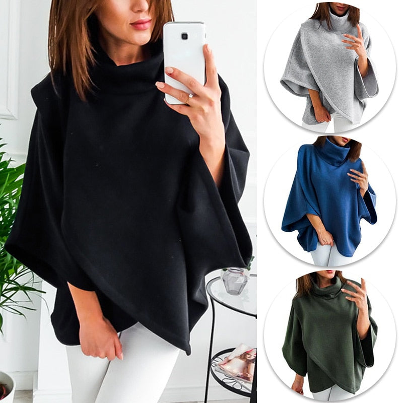 Asymmetrical turtleneck