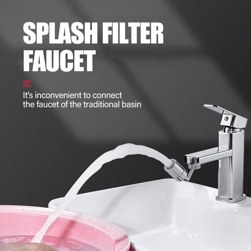 Universal splash filter tap