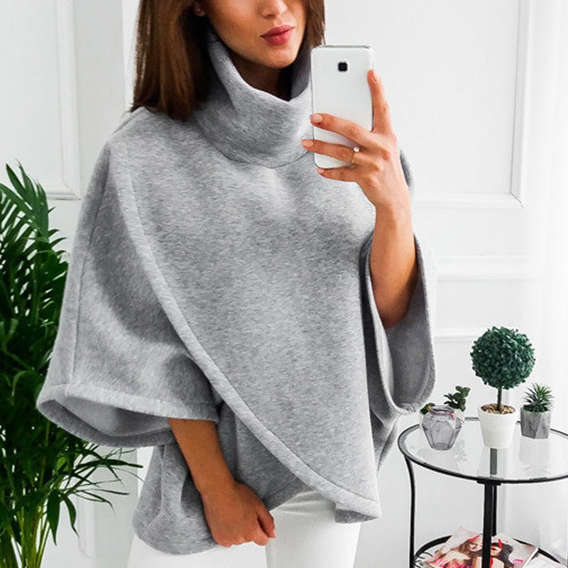 Asymmetrical turtleneck