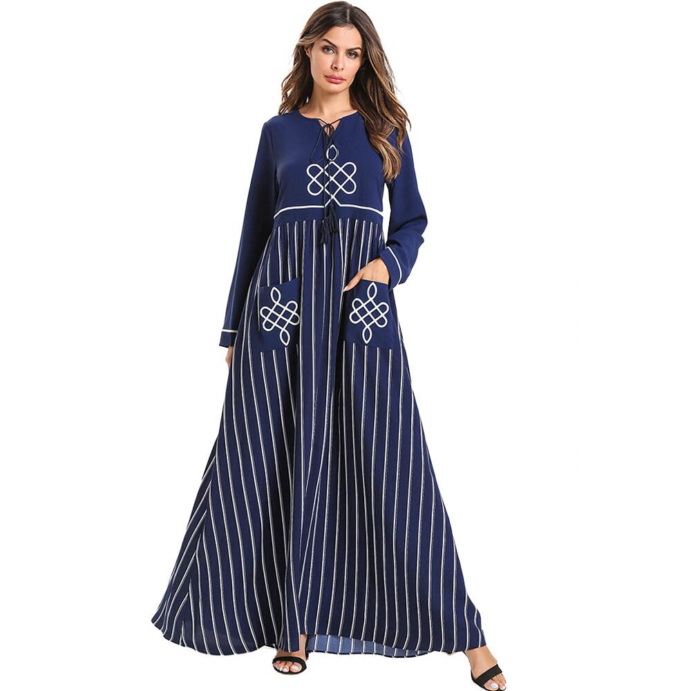 Kaftan Maxi Dress With Long Sleeves