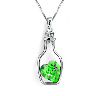 Drift Bottle Crystal Heart Necklace