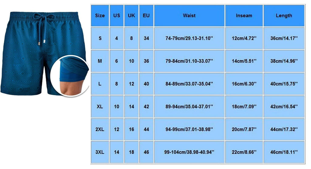 Badeshorts med innebygd kompresjonsinnlegg