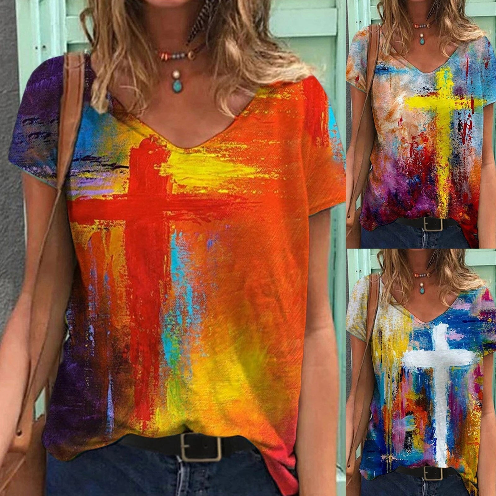 Vintage Cross Graphic T-shirts