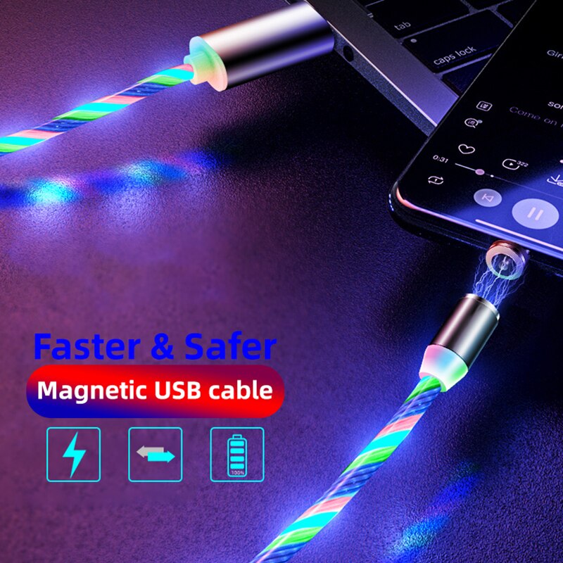 iGlow Glowing LED Magnetic 3 in 1 USB Charging Cable