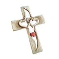 Entwined Hearts | Carved Wooden Cross