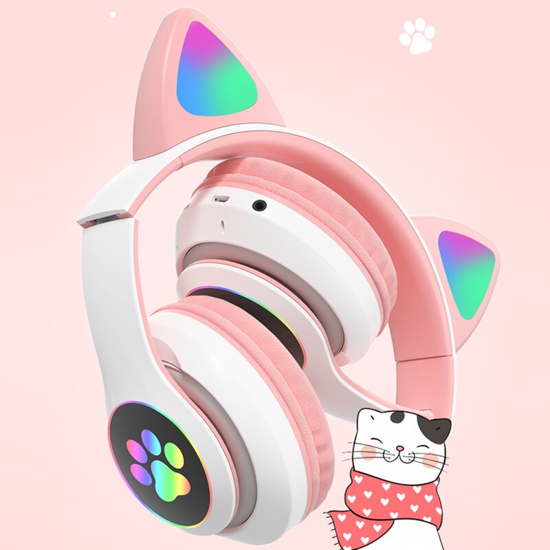 Cute Cat Ear Bluetooth Headphones
