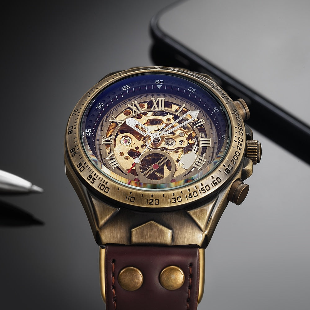 Steampunk Vintage Skjelettklokke