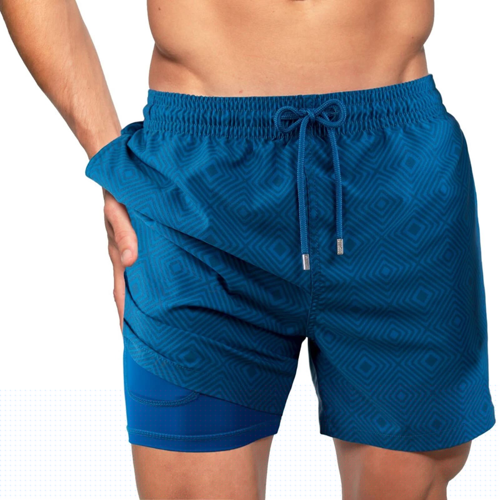 Badeshorts med innebygd kompresjonsinnlegg