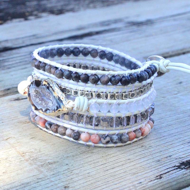 Magical Labradorite &amp; Druzy Crystal Braided Bracelet