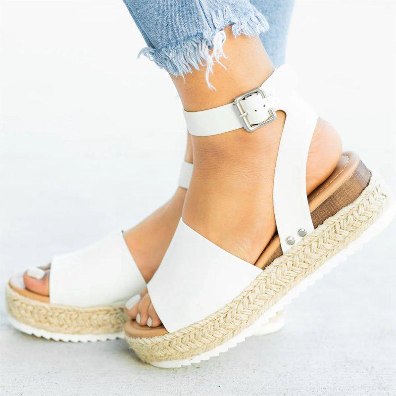 Open Toe Ankle Strap Wedges