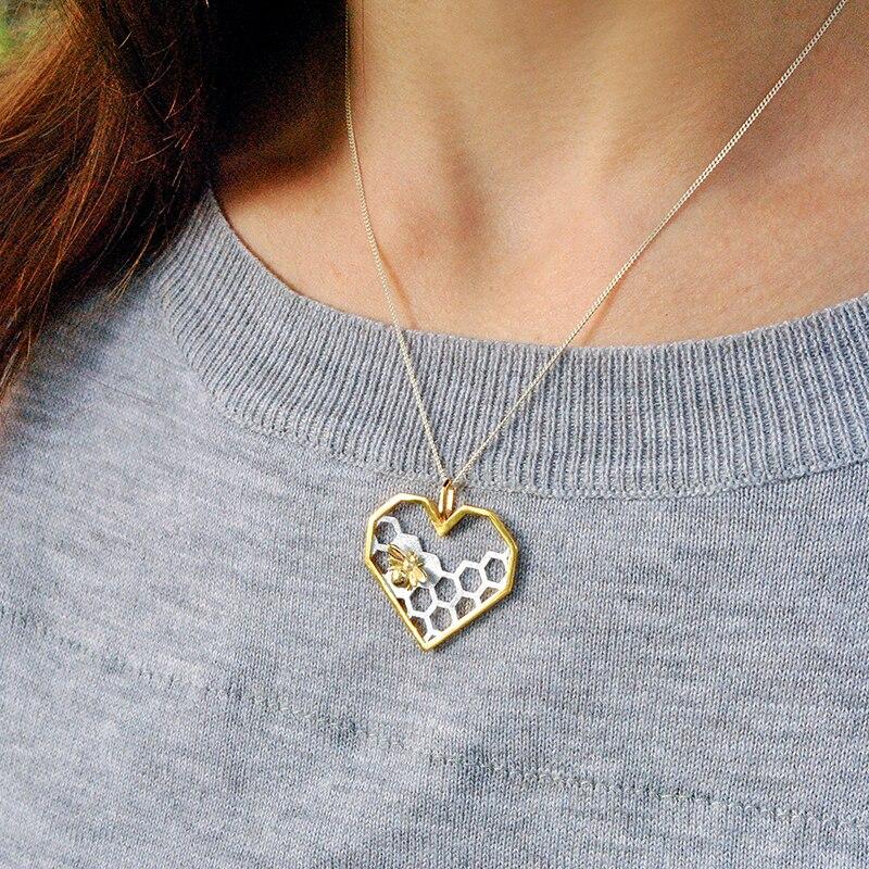 Honeycomb Heart Necklace