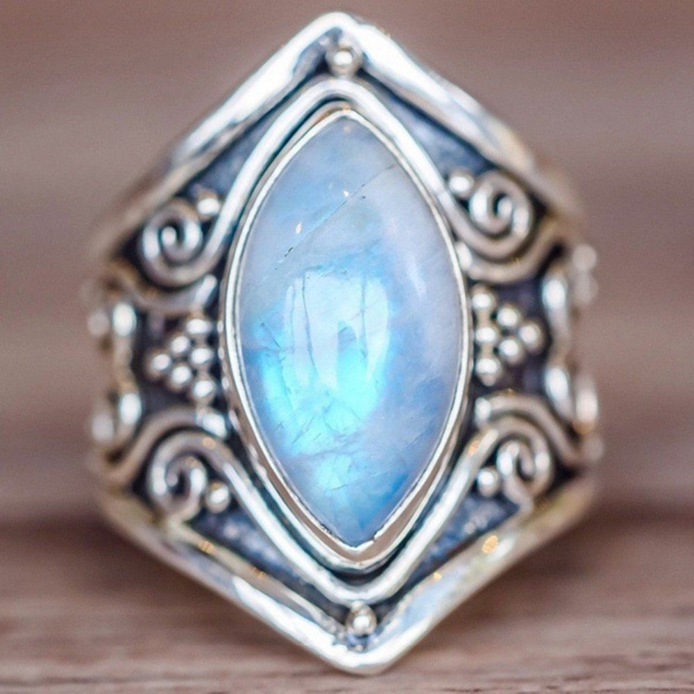 Bohemian style moonstone ring