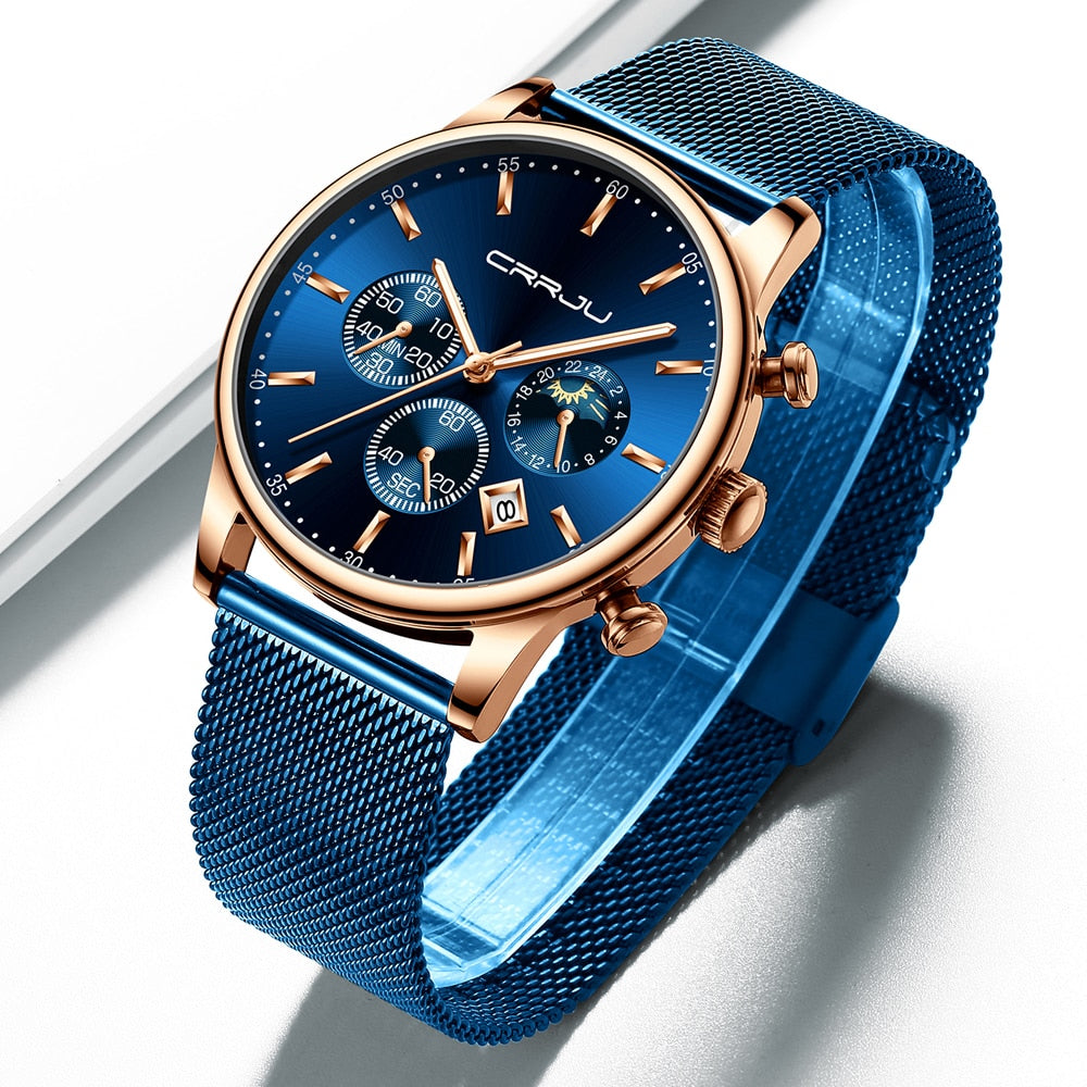 Chronograph Mesh Belt Men's Watch
