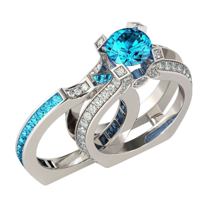 Silver Aquamarine (March) Birthstone Ring