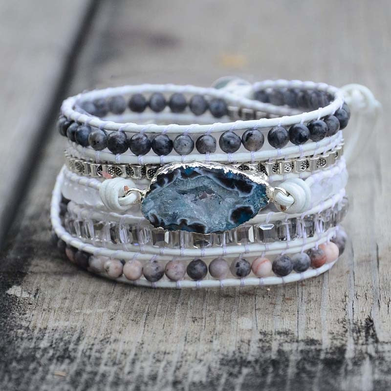 Magical Labradorite &amp; Druzy Crystal Braided Bracelet