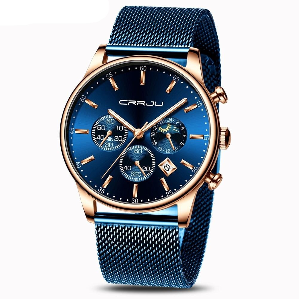 Chronograph Mesh Belt Men's Watch