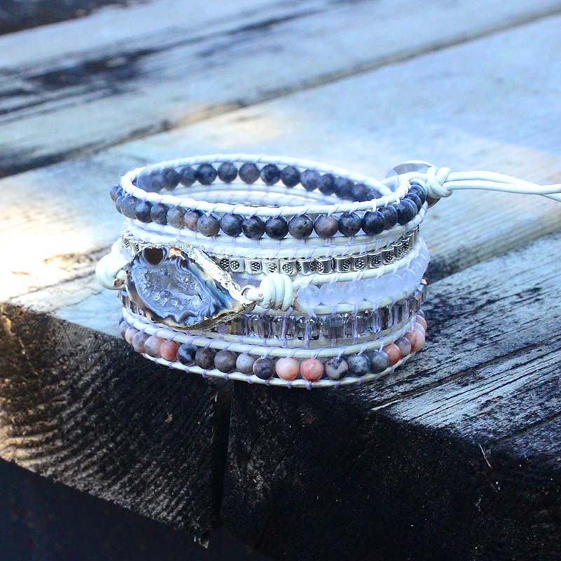 Magical Labradorite &amp; Druzy Crystal Braided Bracelet