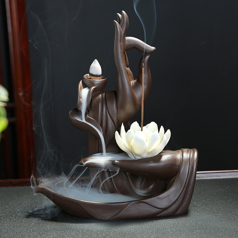 BuddhaFlow | Ceramic Tathagata Lotus Incense Burner