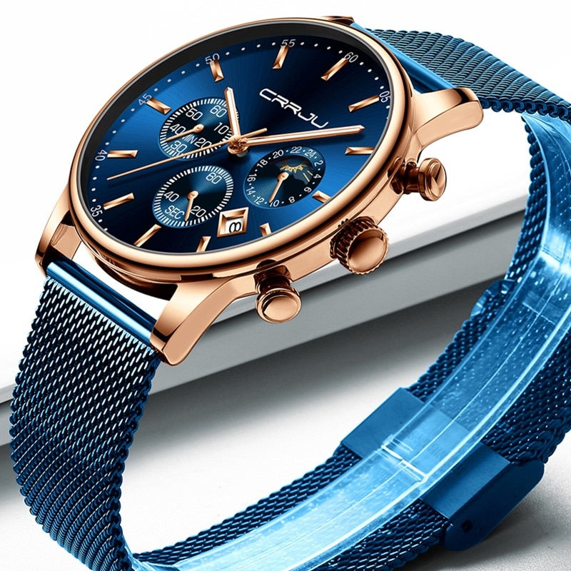 Chronograph Mesh Belt Men's Watch