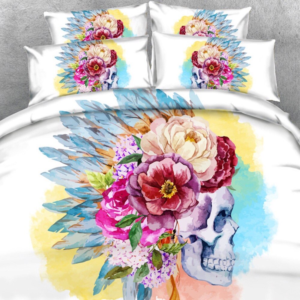 Floral Skull Bedding Set