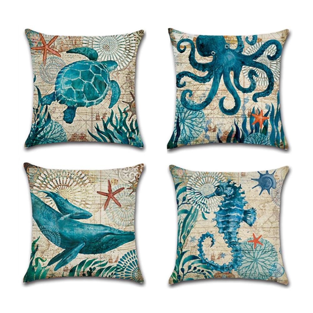 Ocean Theme Printed Cushion Covers