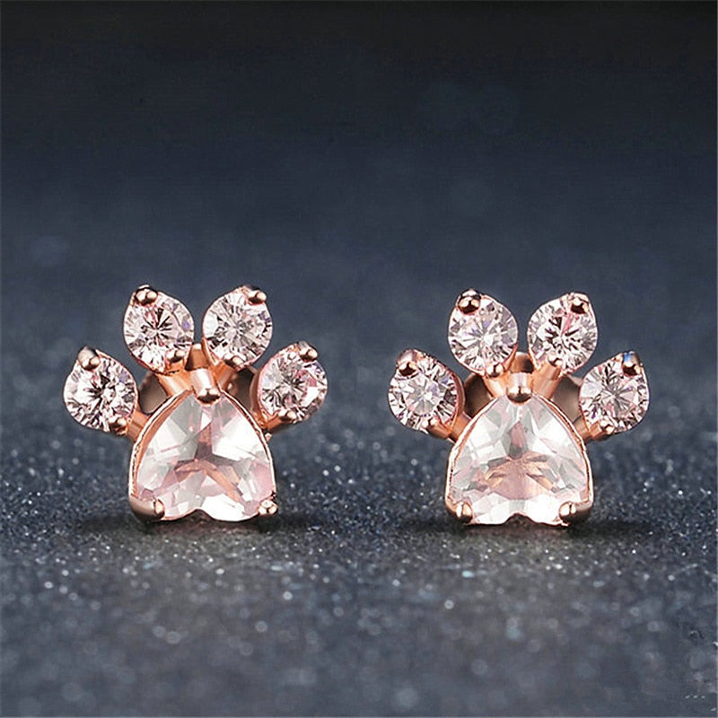 Rose paw earrings - Always have your four-legged friend with you