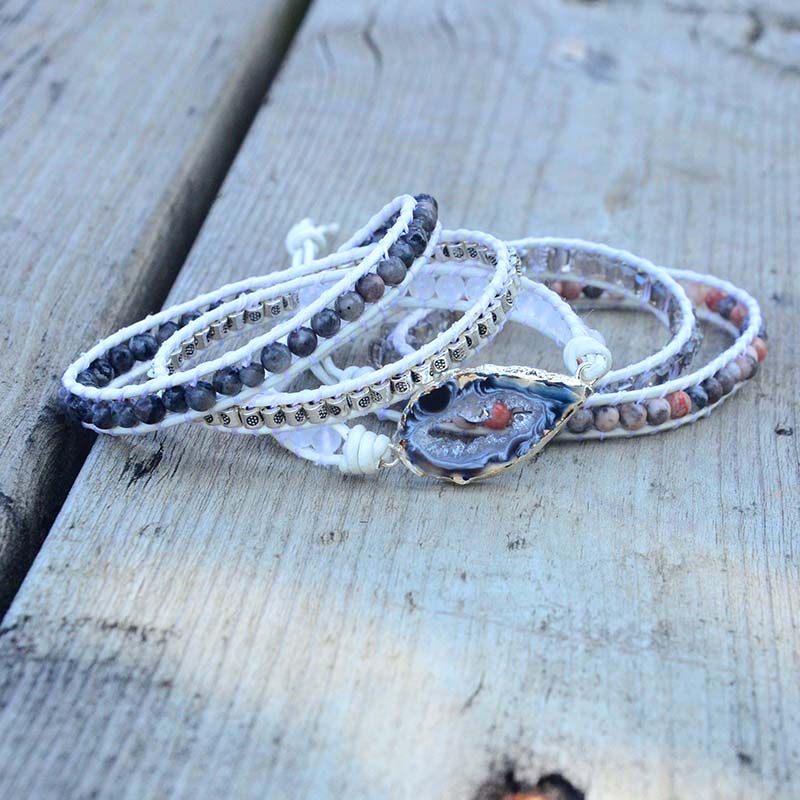 Magical Labradorite &amp; Druzy Crystal Braided Bracelet