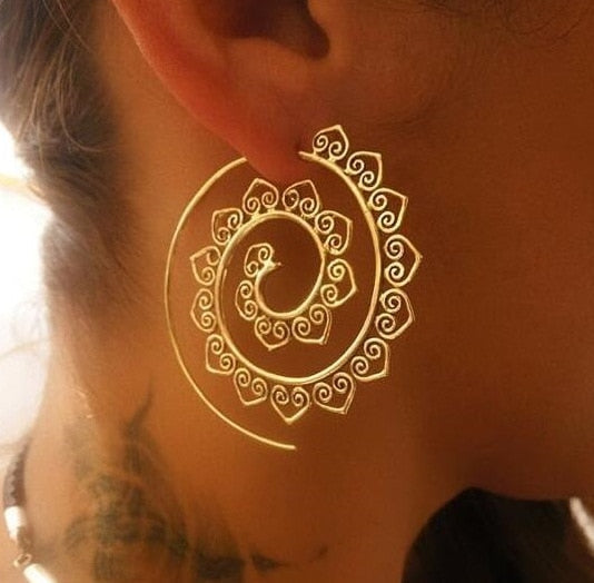 Bohemian Spiral Hippie Earrings