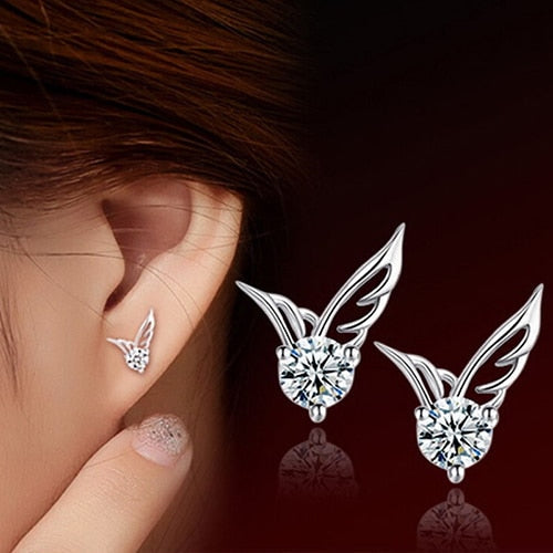 Angel Wings Silver Plated Earrings