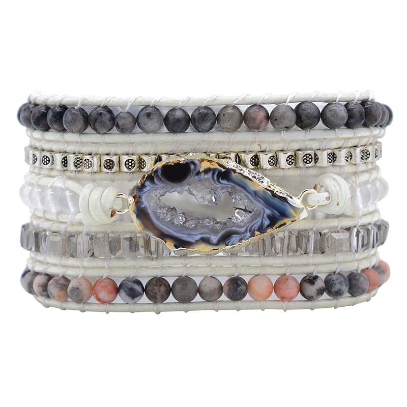 Magical Labradorite &amp; Druzy Crystal Braided Bracelet