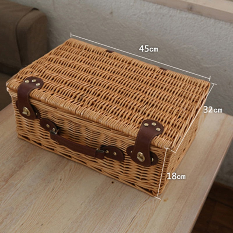 Classic Wooden Picnic Basket