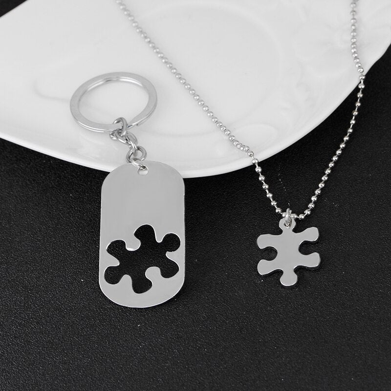 The Love Between Us Will Be Forever and Ever Puzzle Necklace