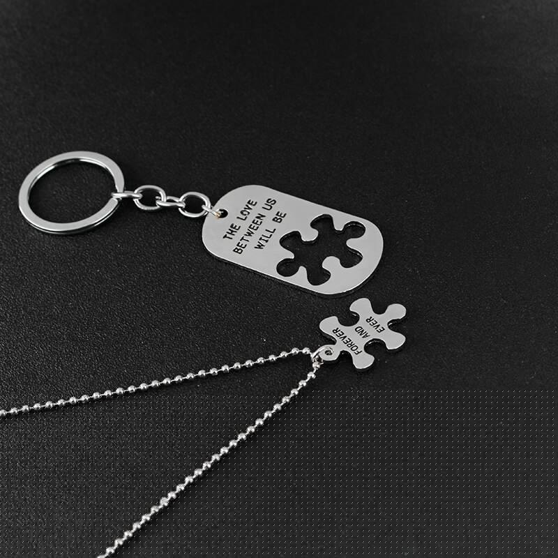 The Love Between Us Will Be Forever and Ever Puzzle Necklace