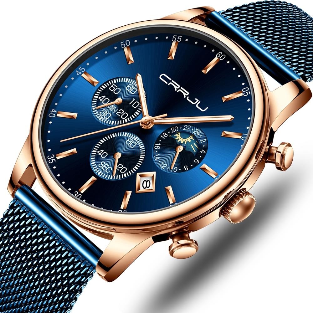 Chronograph Mesh Belt Men's Watch